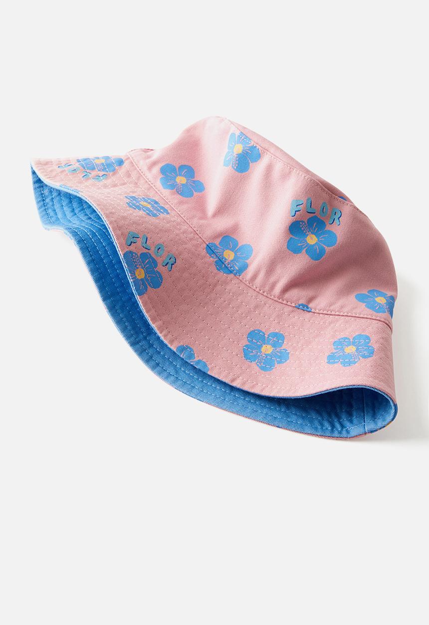 Cotton On - Kids reversible bucket hat - marshmellow hibiscus/deep sea blue
