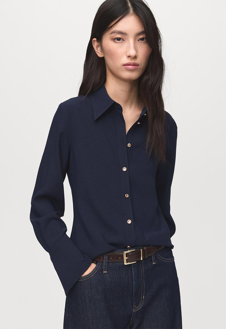 MANGO - Shirt flare - midnight navy