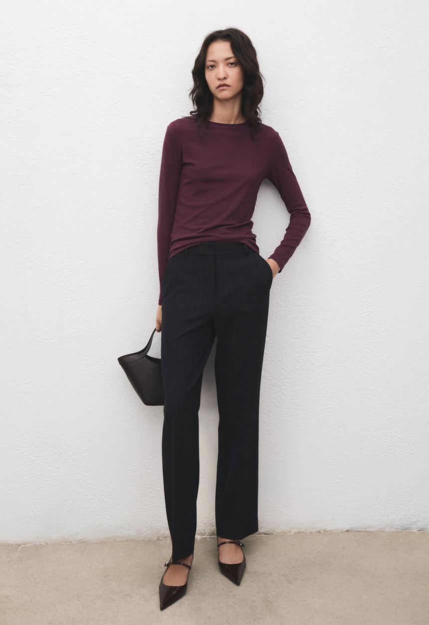 MANGO - T-shirt secondca - dark red