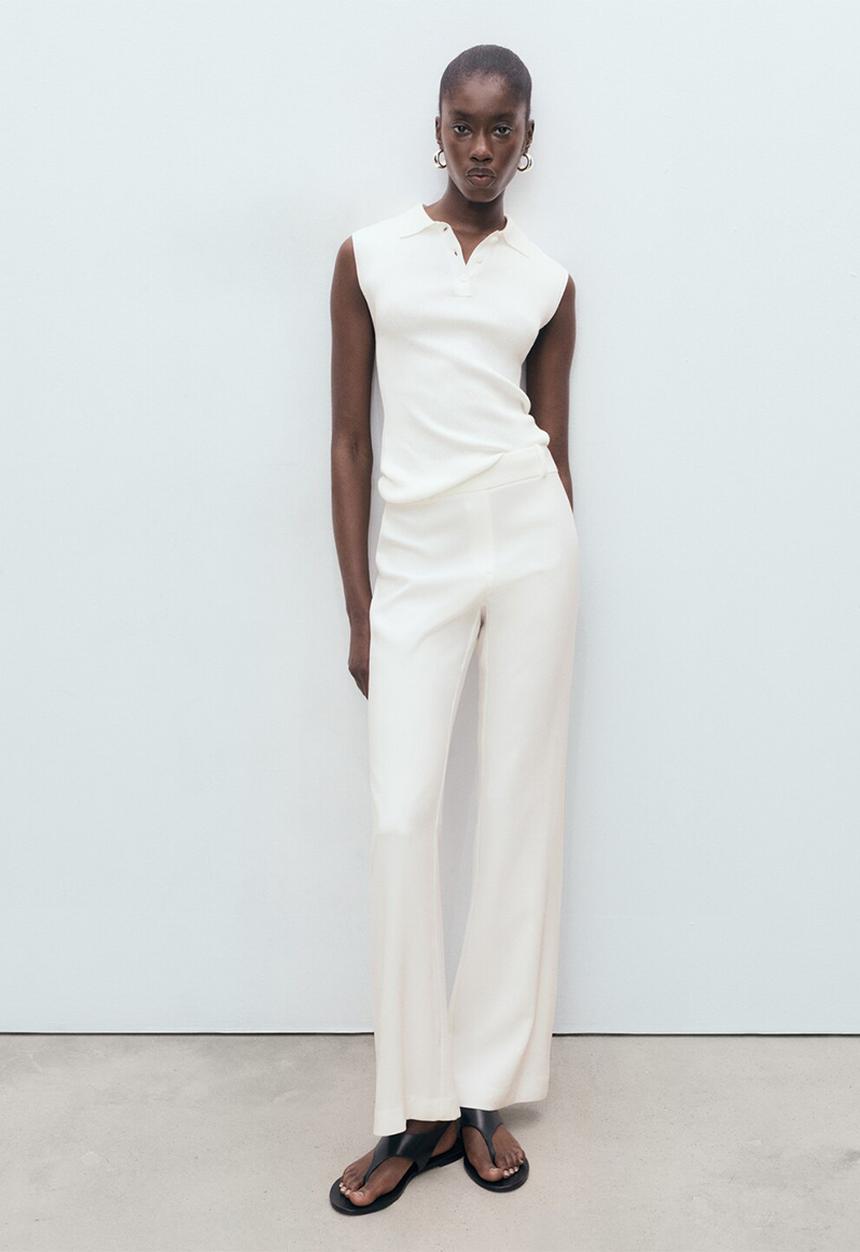 MANGO - Trousers naia-h -  white