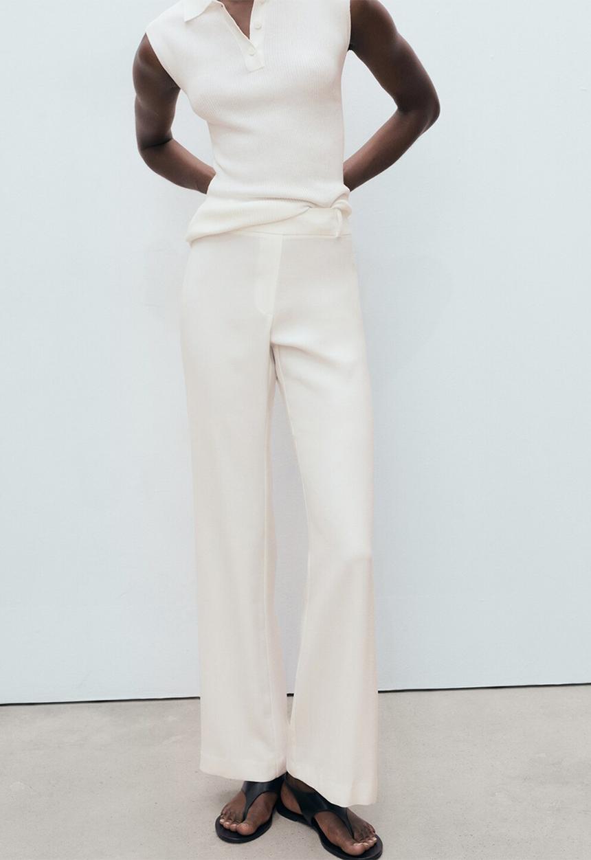 MANGO - Trousers naia-h -  white