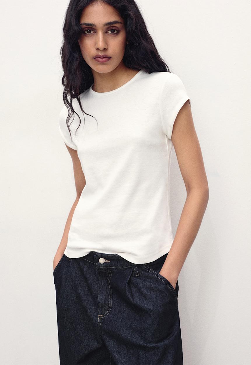 MANGO - T-shirt jani -  white