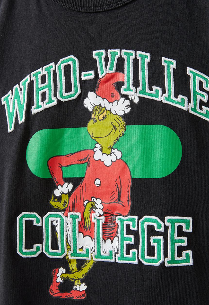 Cotton On - Licensed drop shoulder short sleeve tee - lcn drs black/the grinch whoville christmas