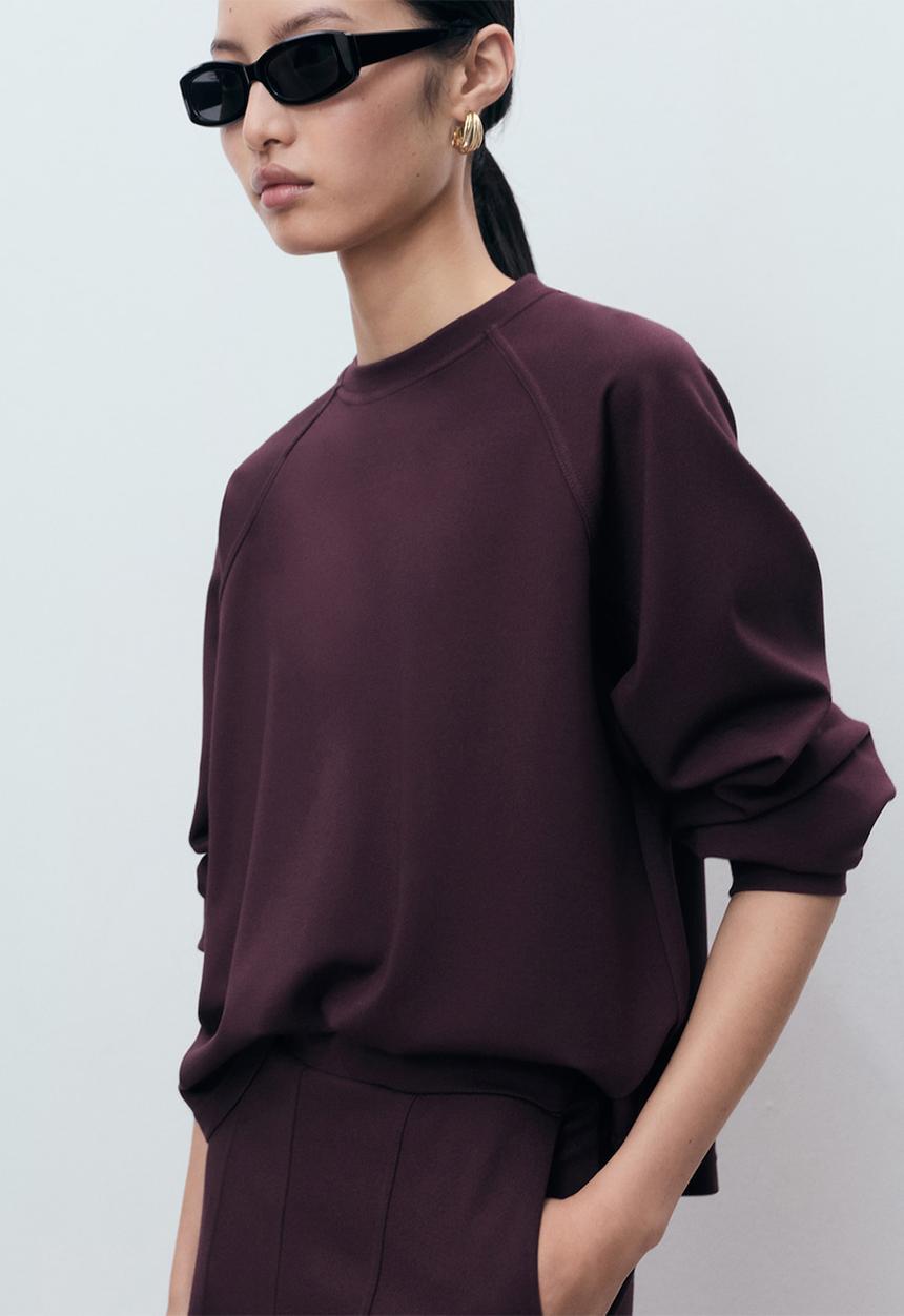 MANGO - Sweatshirt florida -  dark red