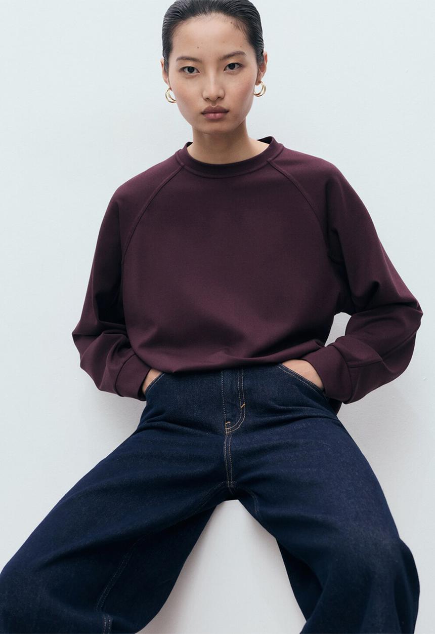 MANGO - Sweatshirt florida -  dark red