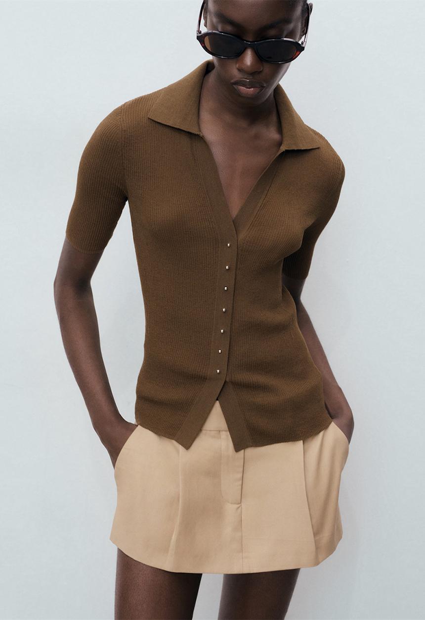 MANGO - Jersey mocha - dark brown