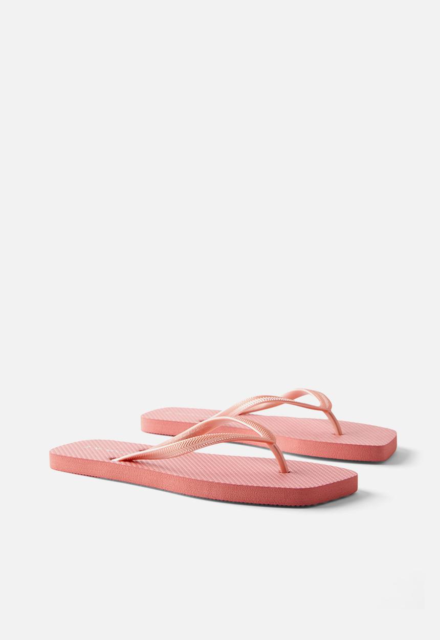 Cotton On - Square toe flip flop - pink metallic