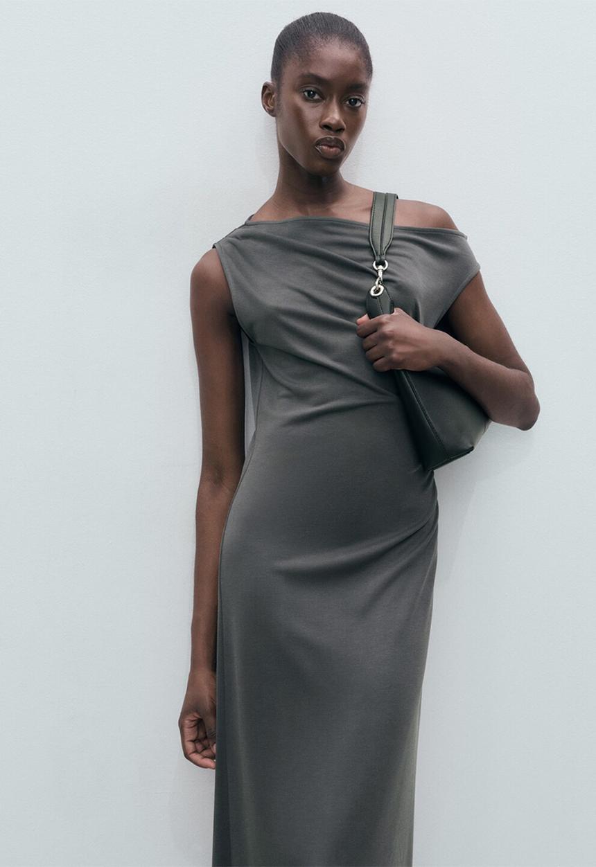 MANGO - Dress cupo -   charcoal