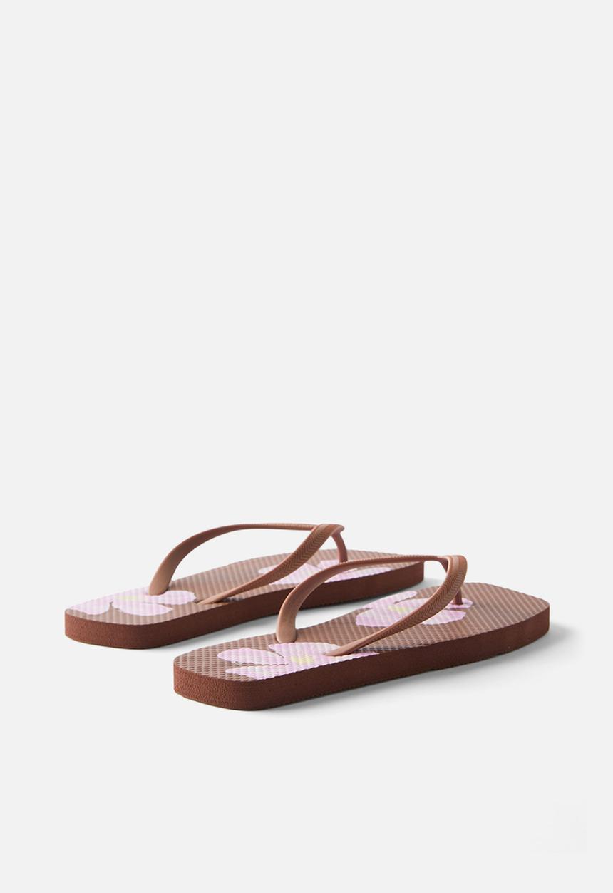 Cotton On - Square toe flip flop - kalea brown