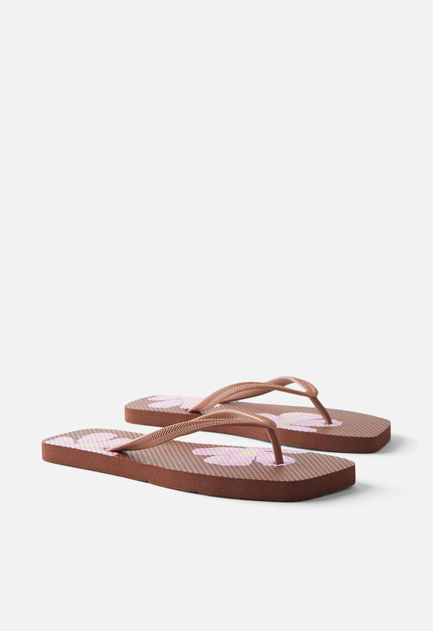 Cotton On - Square toe flip flop - kalea brown