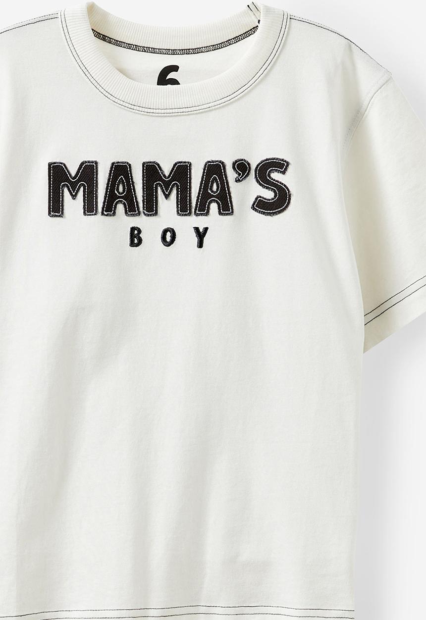 Cotton On - Jonny short sleeve graphic print tee - vanilla/mama s boy