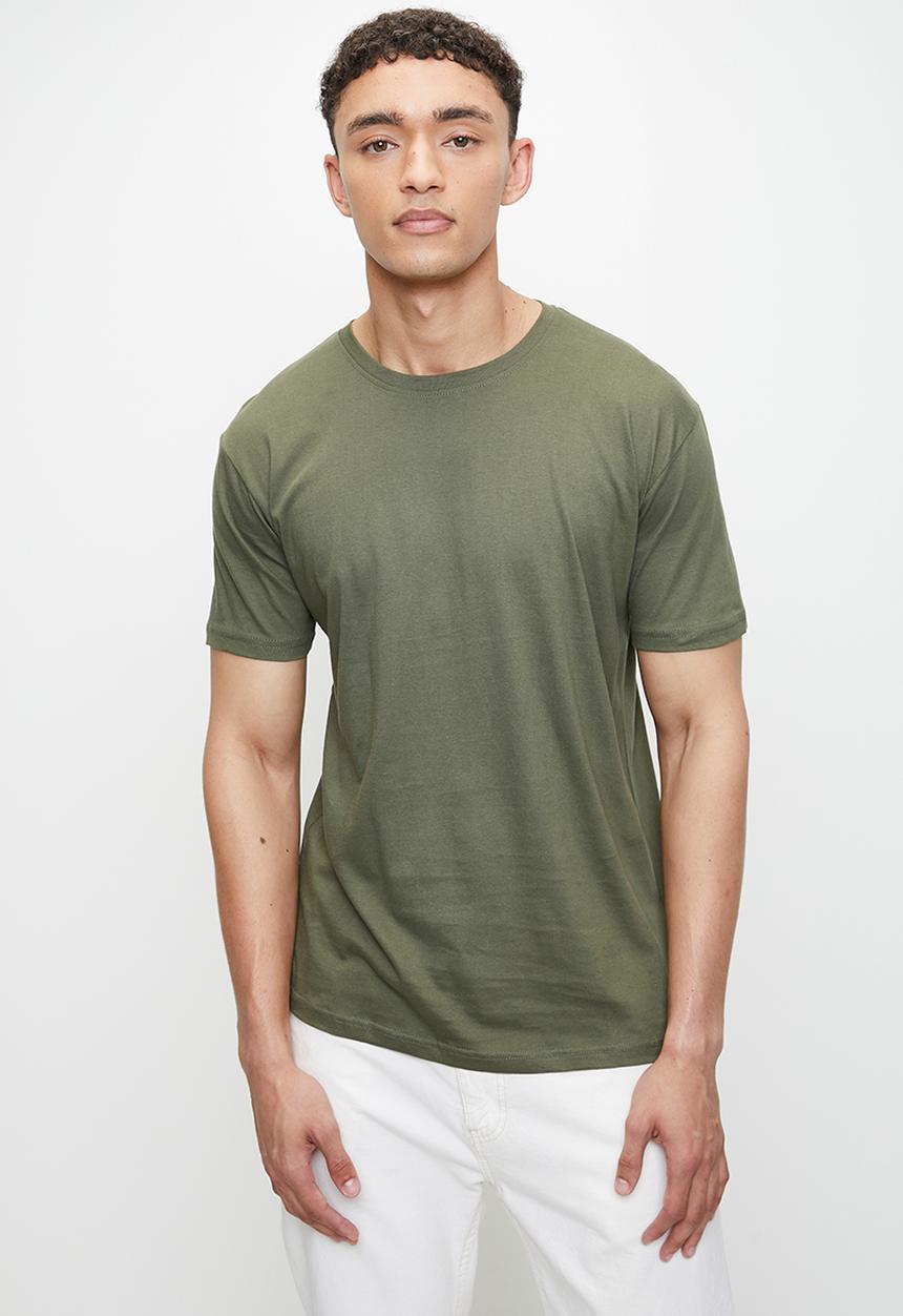 Brave Soul - Crew Neck T-shirt  - Light Khaki / Ecru Marl