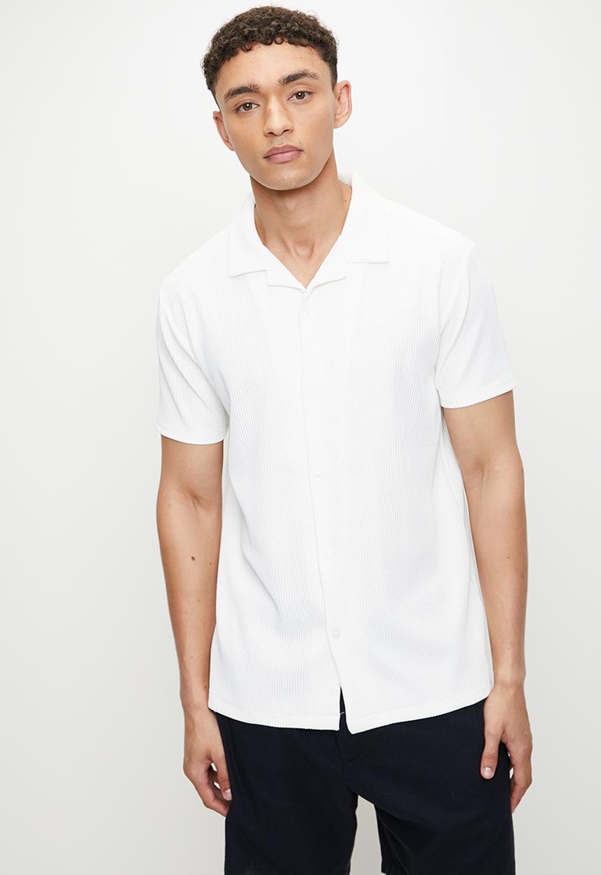 Brave Soul - Revere Collar Shirt - Cream