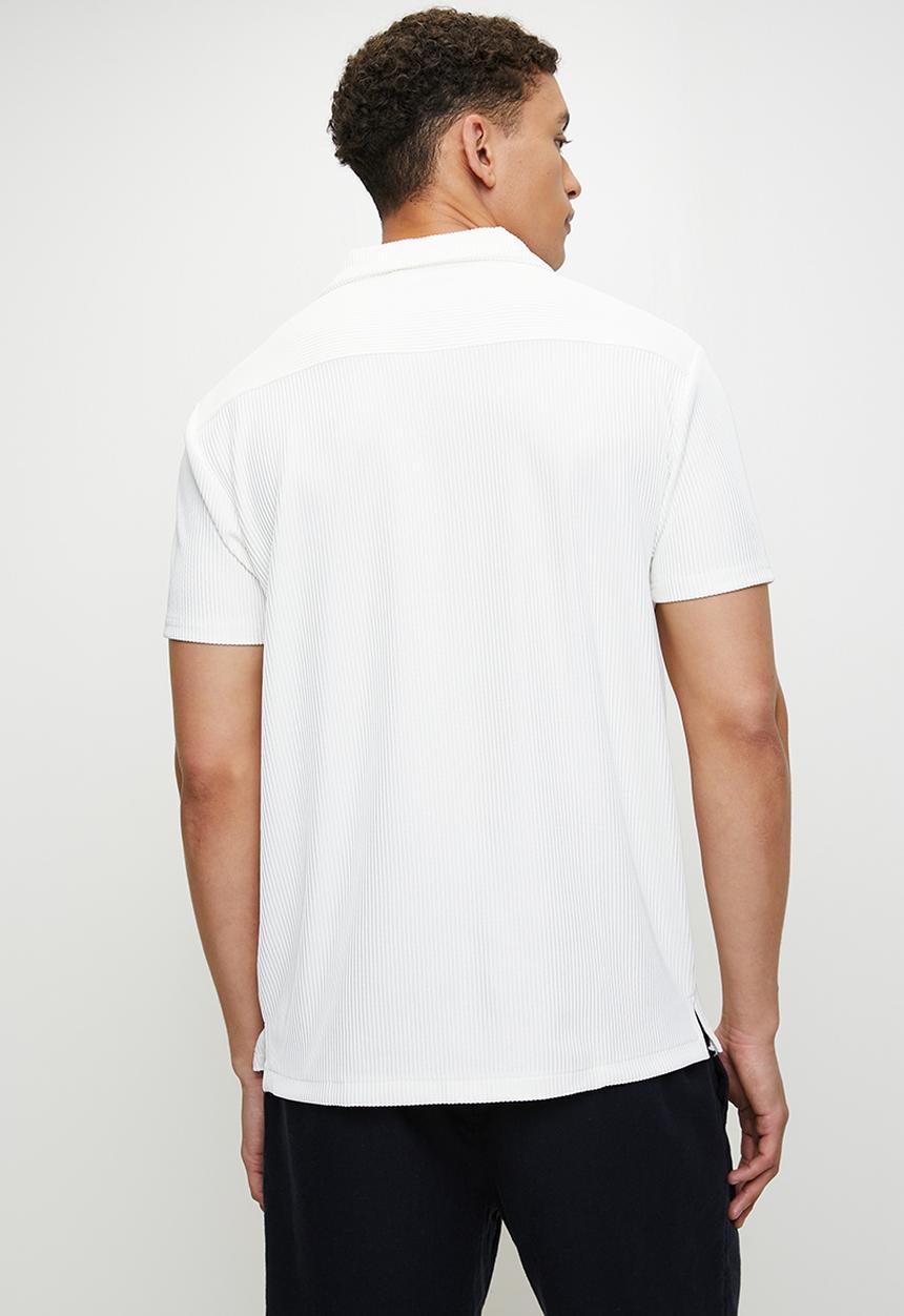 Brave Soul - Revere Collar Shirt - Cream