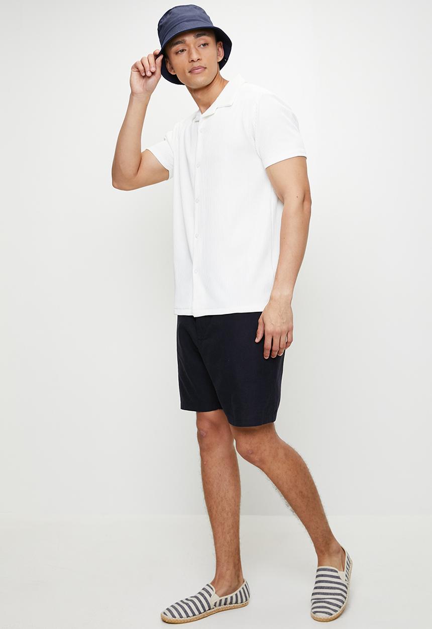 Brave Soul - Revere Collar Shirt - Cream