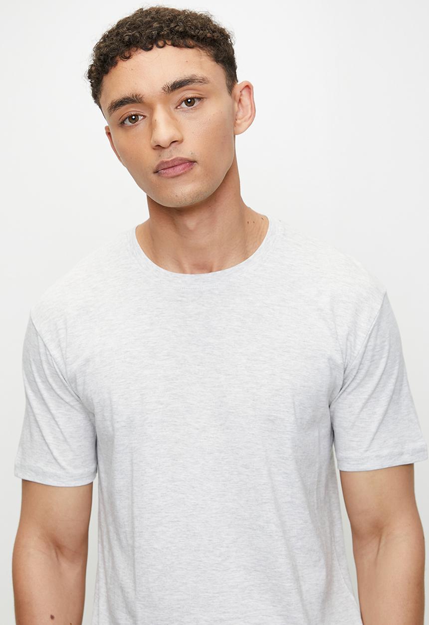 Brave Soul - Crew Neck T-shirt  - Ecru Marl & Rich Navy
