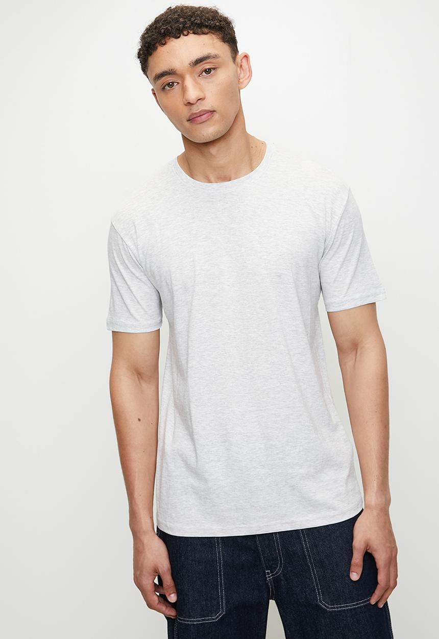 Brave Soul - Crew Neck T-shirt  - Ecru Marl & Rich Navy