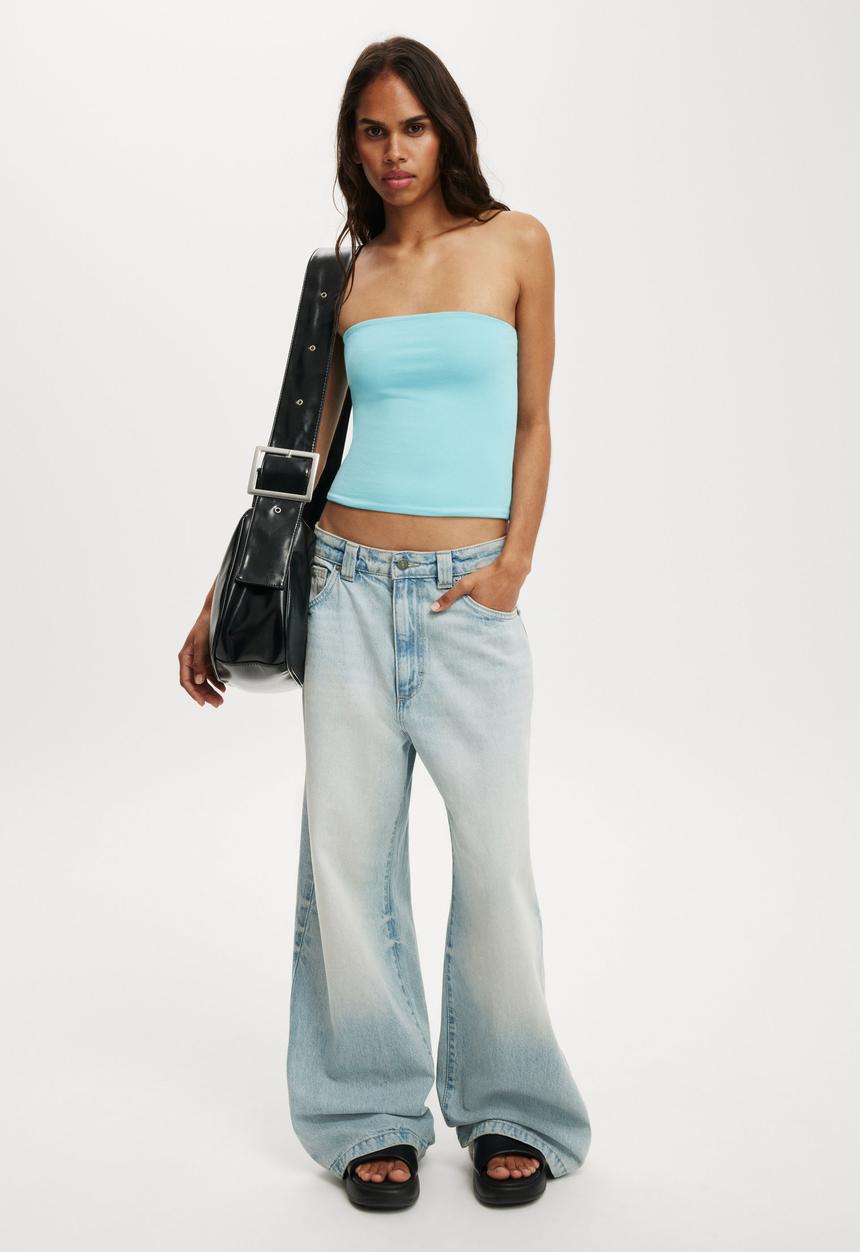 Cotton On - All day tube top - aqua crush