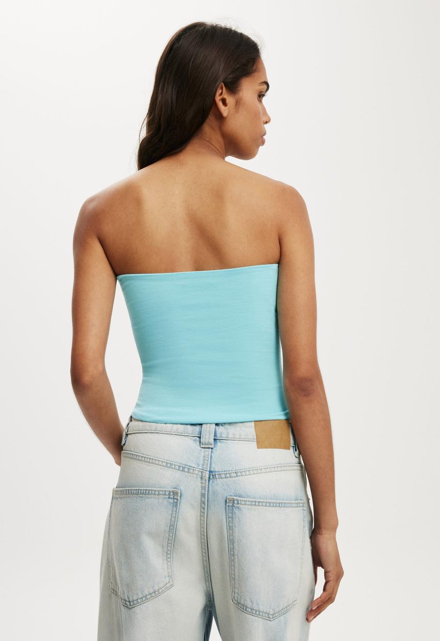 Cotton On - All day tube top - aqua crush