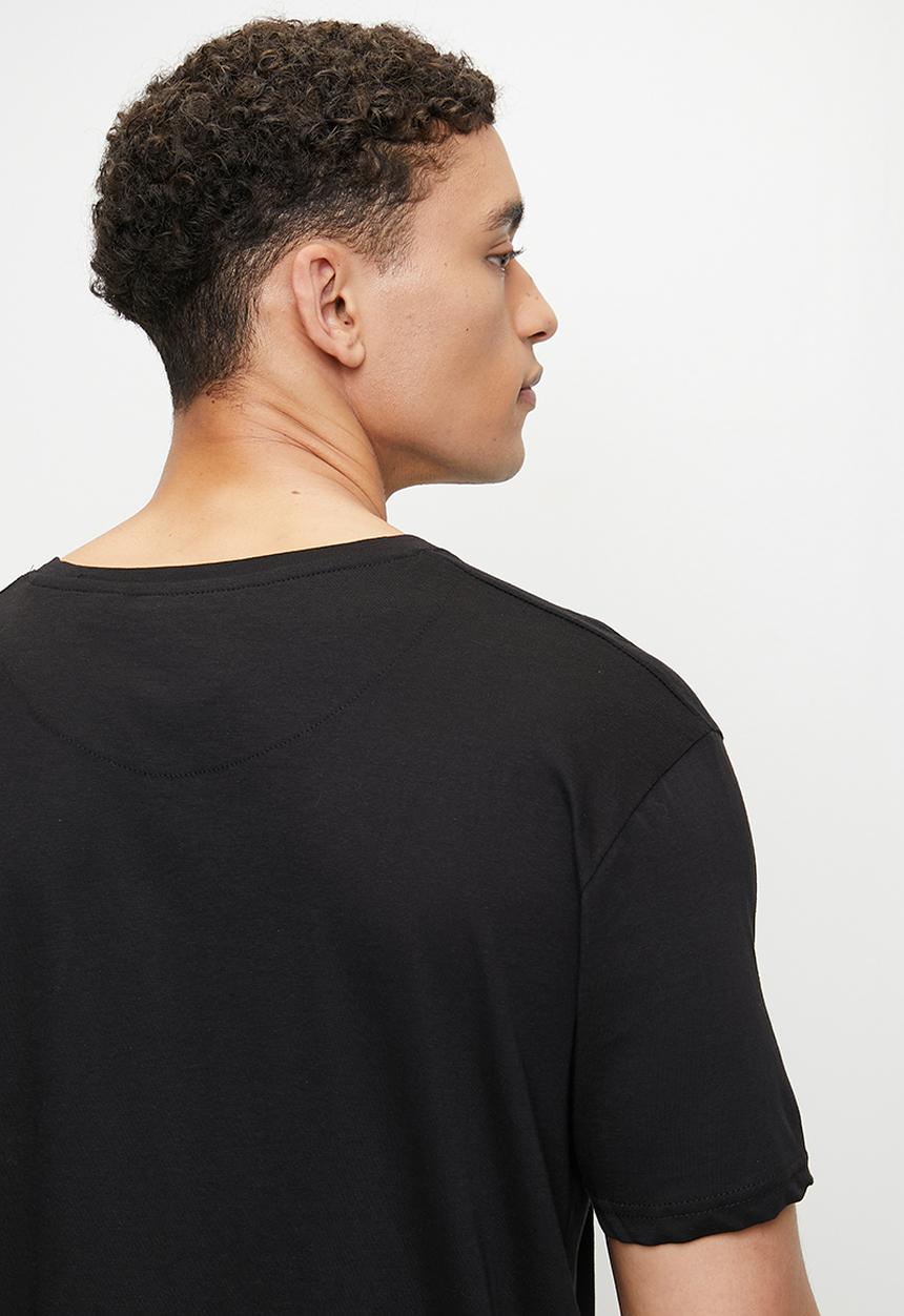 Brave Soul - V-Neck Short Sleeved T-Shirt - Jet Black