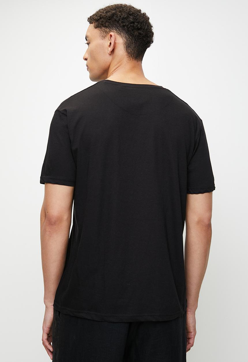 Brave Soul - V-Neck Short Sleeved T-Shirt - Jet Black