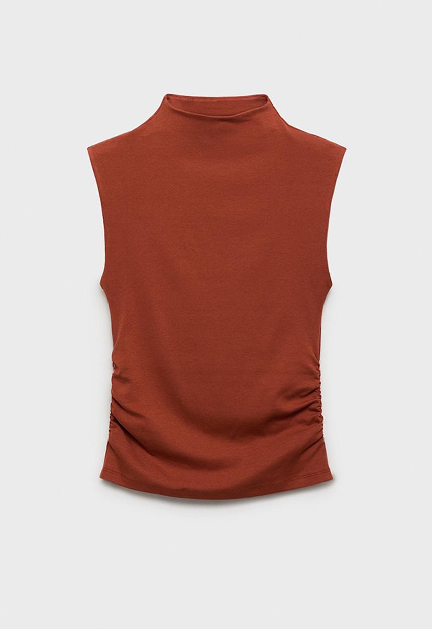 MANGO - T-shirt julia -  dark red