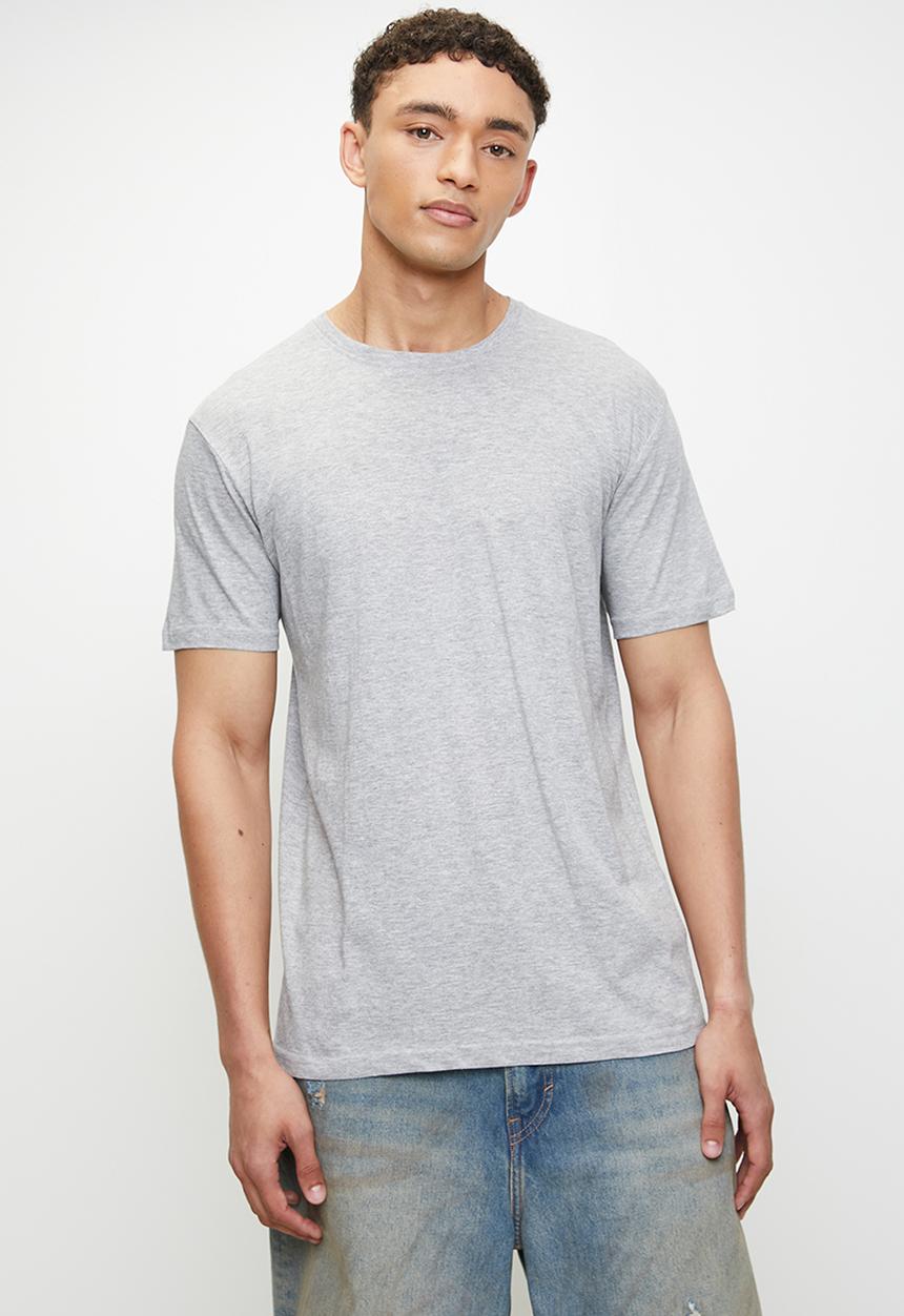 Brave Soul - Crew Neck T-Shirt - Light Grey Marl