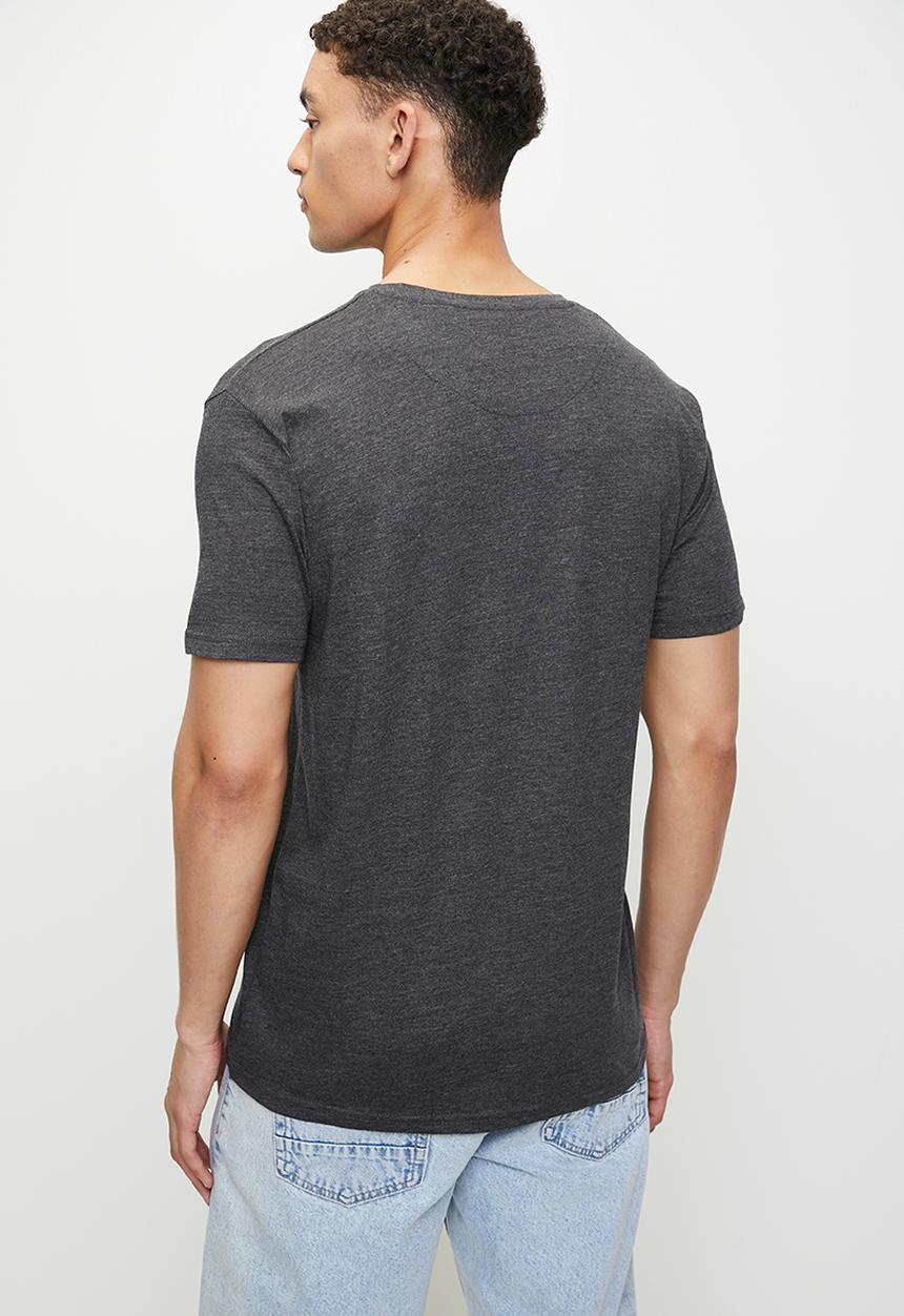Brave Soul - Crew Neck Tshirt  - Dark Charcoal Marl / Light Grey Marl