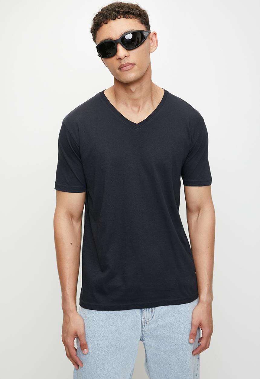 Brave Soul - V-Neck Short Sleeved Tshirt - Dk Navy