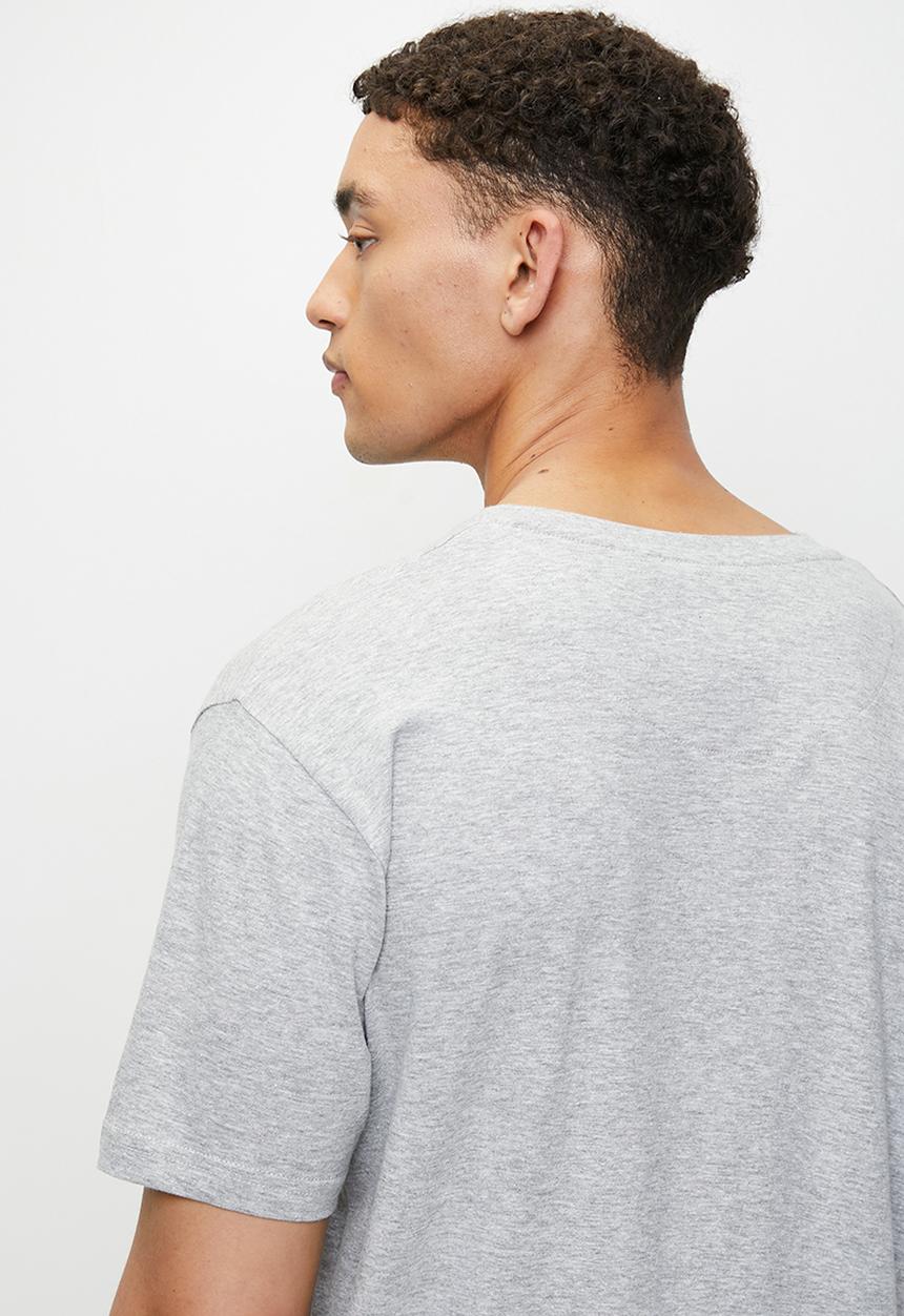 Brave Soul - V-Neck Short Sleeved T-shirt - Lt Grey Marl