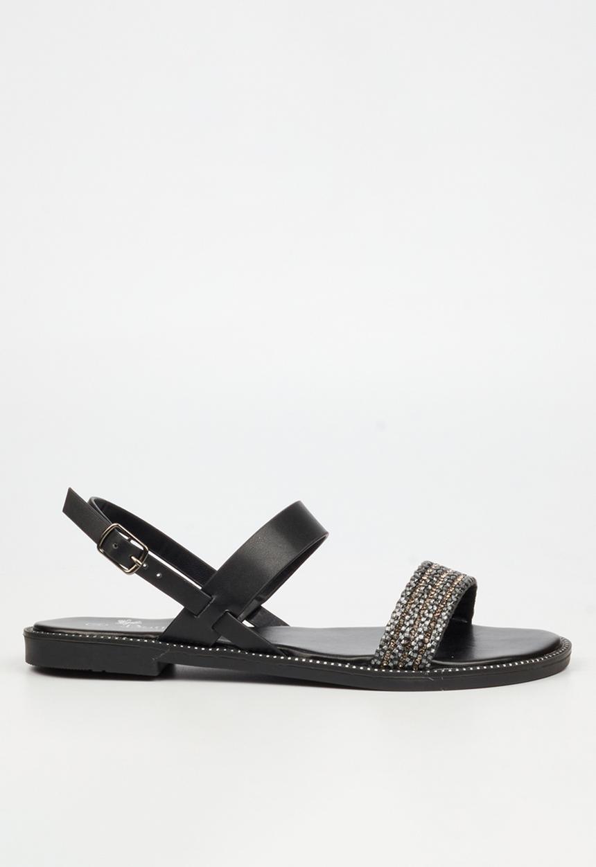 Butterfly Feet - Frost 17 Open Toe Slingback - Black