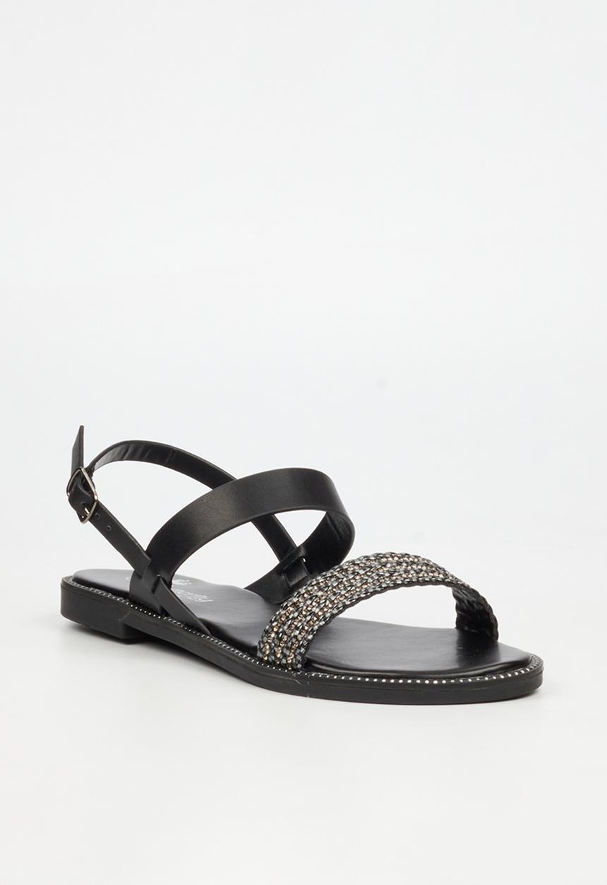 Butterfly Feet - Frost 17 Open Toe Slingback - Black