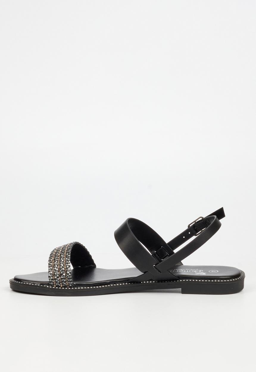 Butterfly Feet - Frost 17 Open Toe Slingback - Black