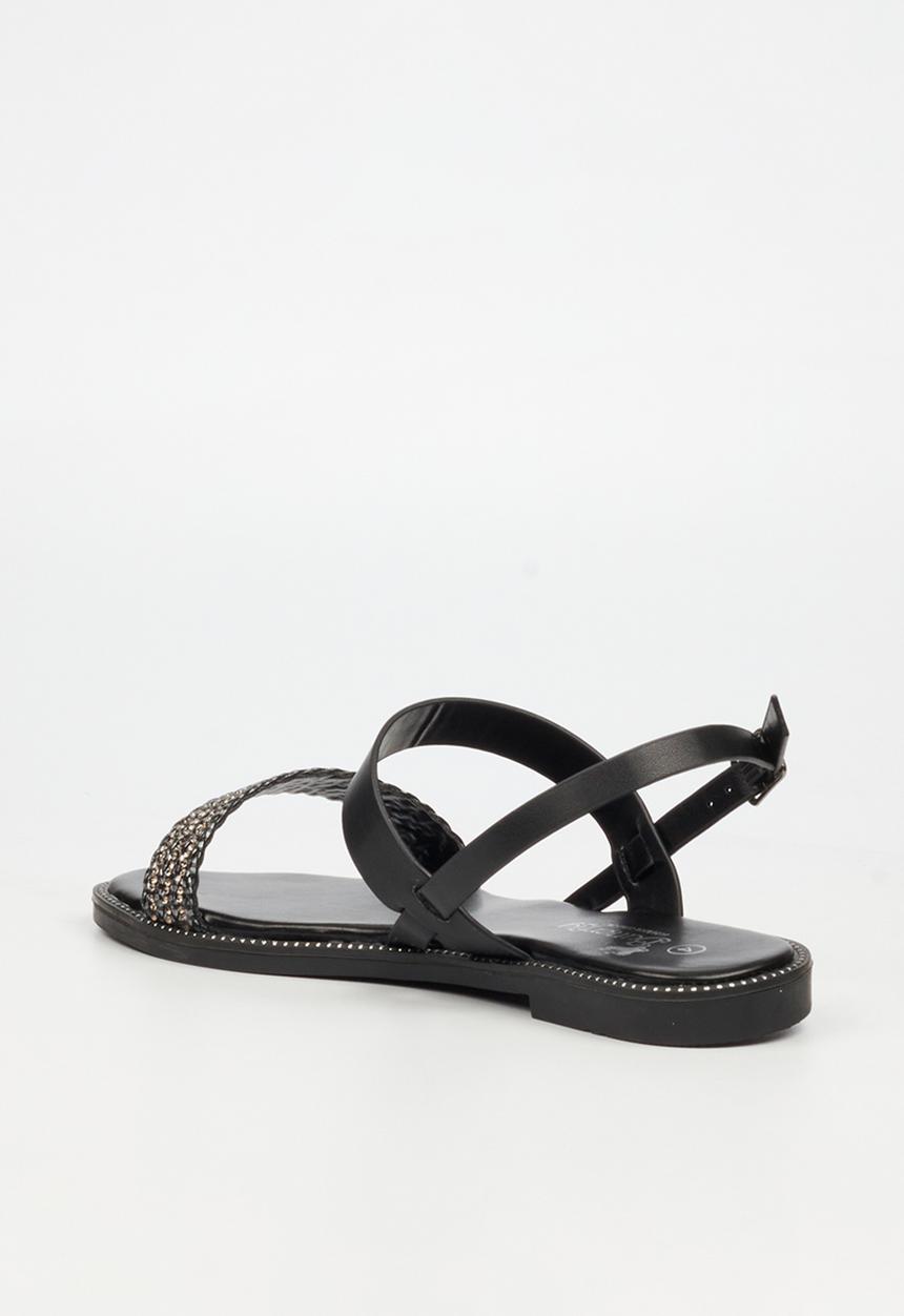 Butterfly Feet - Frost 17 Open Toe Slingback - Black