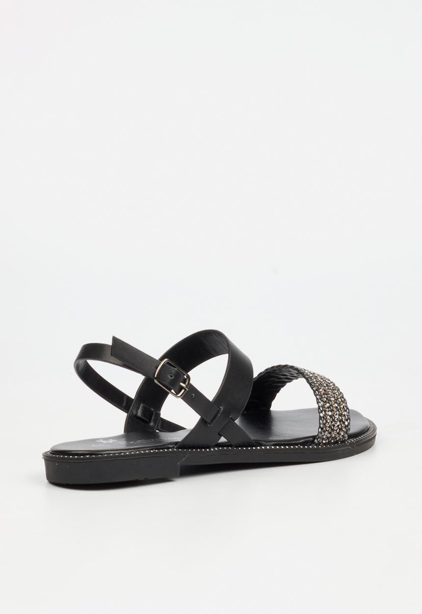 Butterfly Feet - Frost 17 Open Toe Slingback - Black