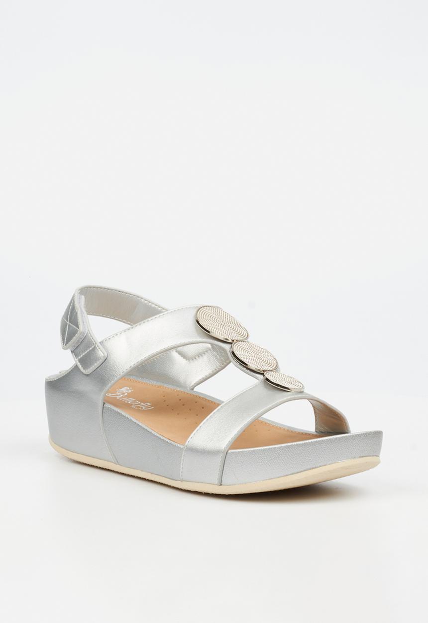 Butterfly Feet - Delia 15 Open Toe Slingback - Silver