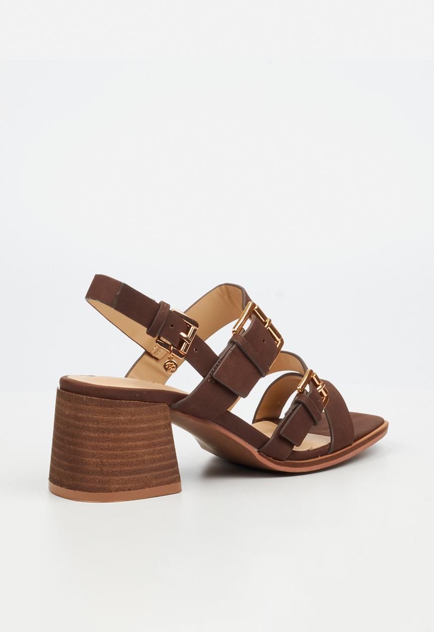 Miss Black - Jungle 2 chunky wooden heel - chocolate