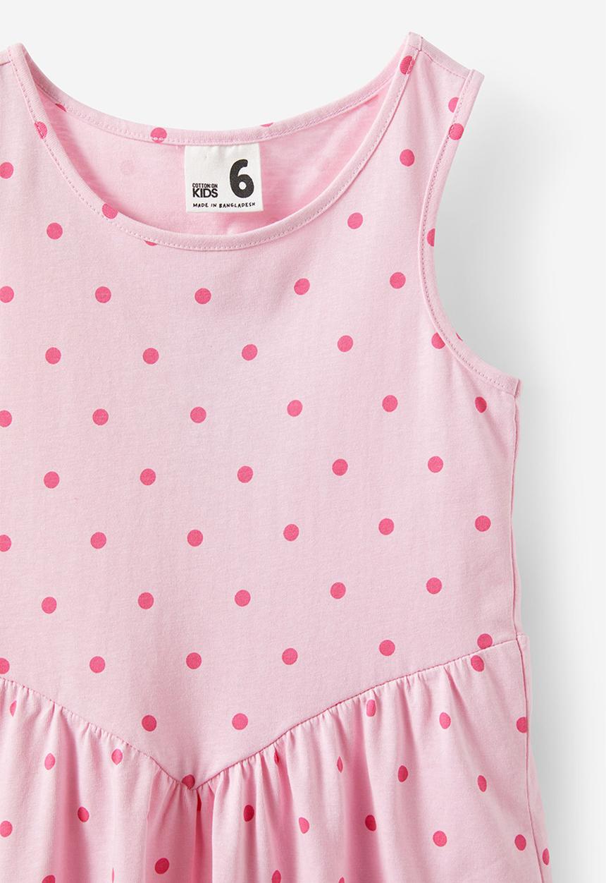 Cotton On - Summer sleeveless dress - fairy pink/raspberry spot
