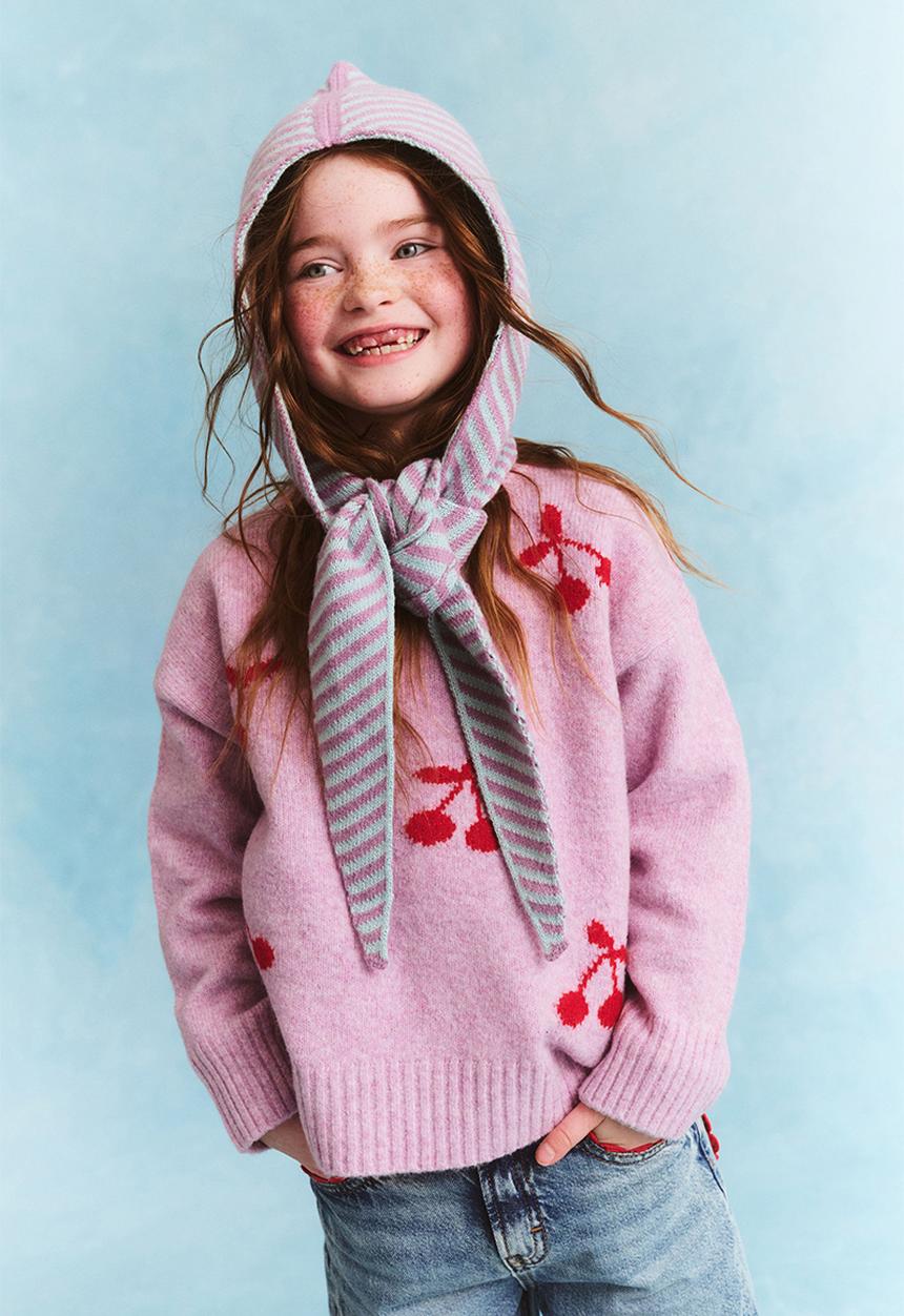 Cotton On - Sam soft knit jumper - chaulky mauve marle/red cherry