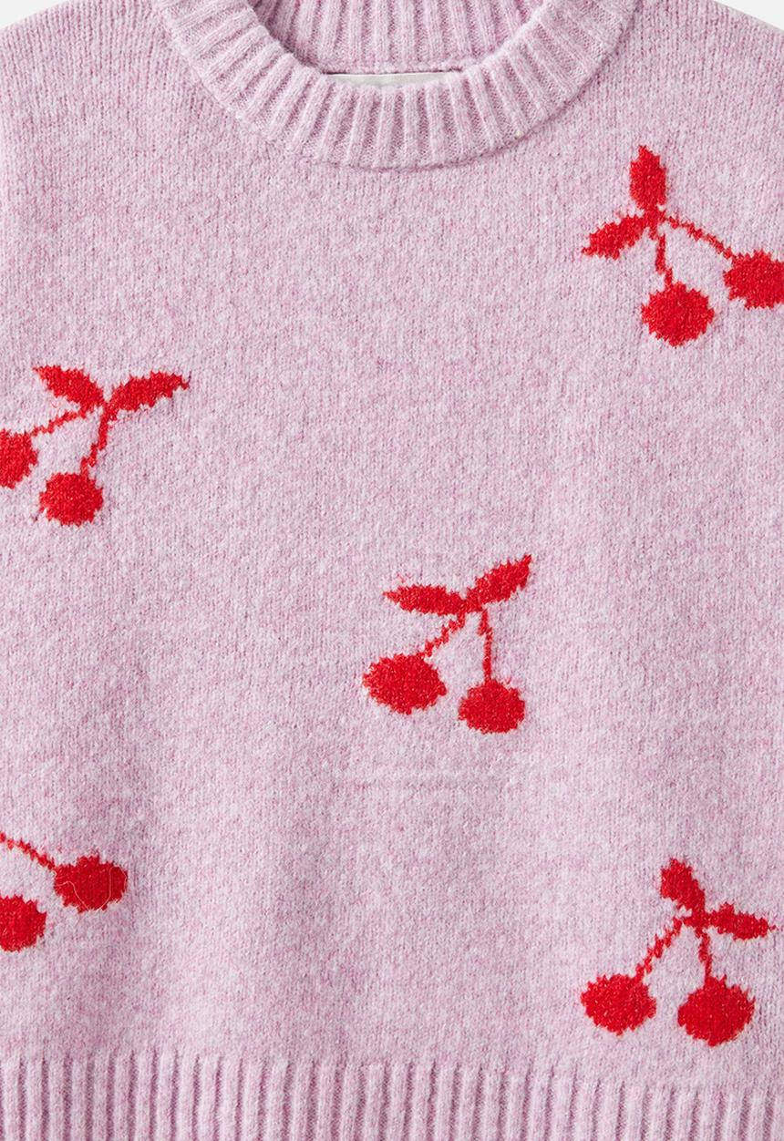 Cotton On - Sam soft knit jumper - chaulky mauve marle/red cherry