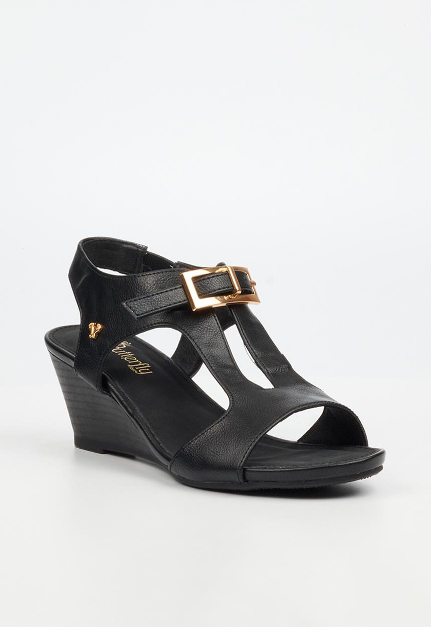 Butterfly Feet - Shani 13 Open Toe Slingback - Black