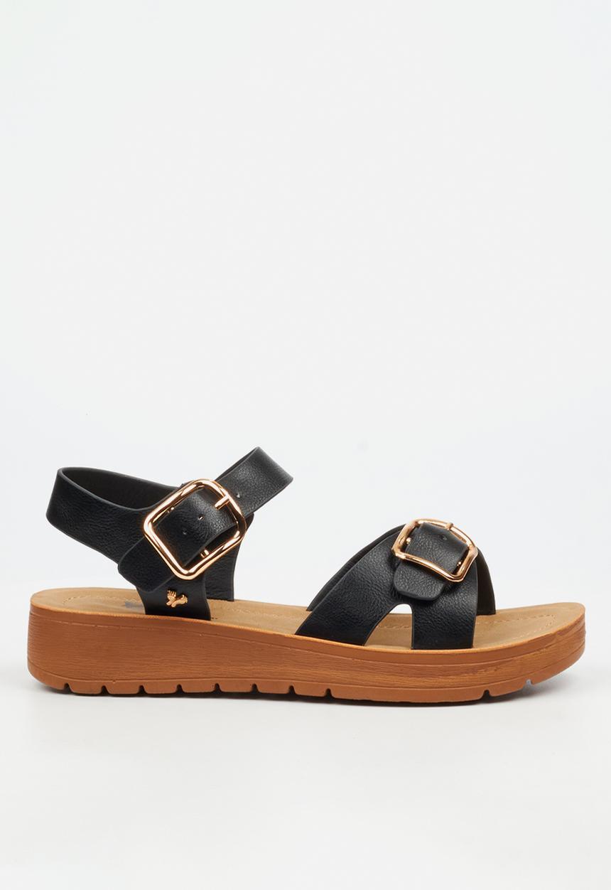 Butterfly Feet - Xara 7 Open Toe Ankle Strap - Black