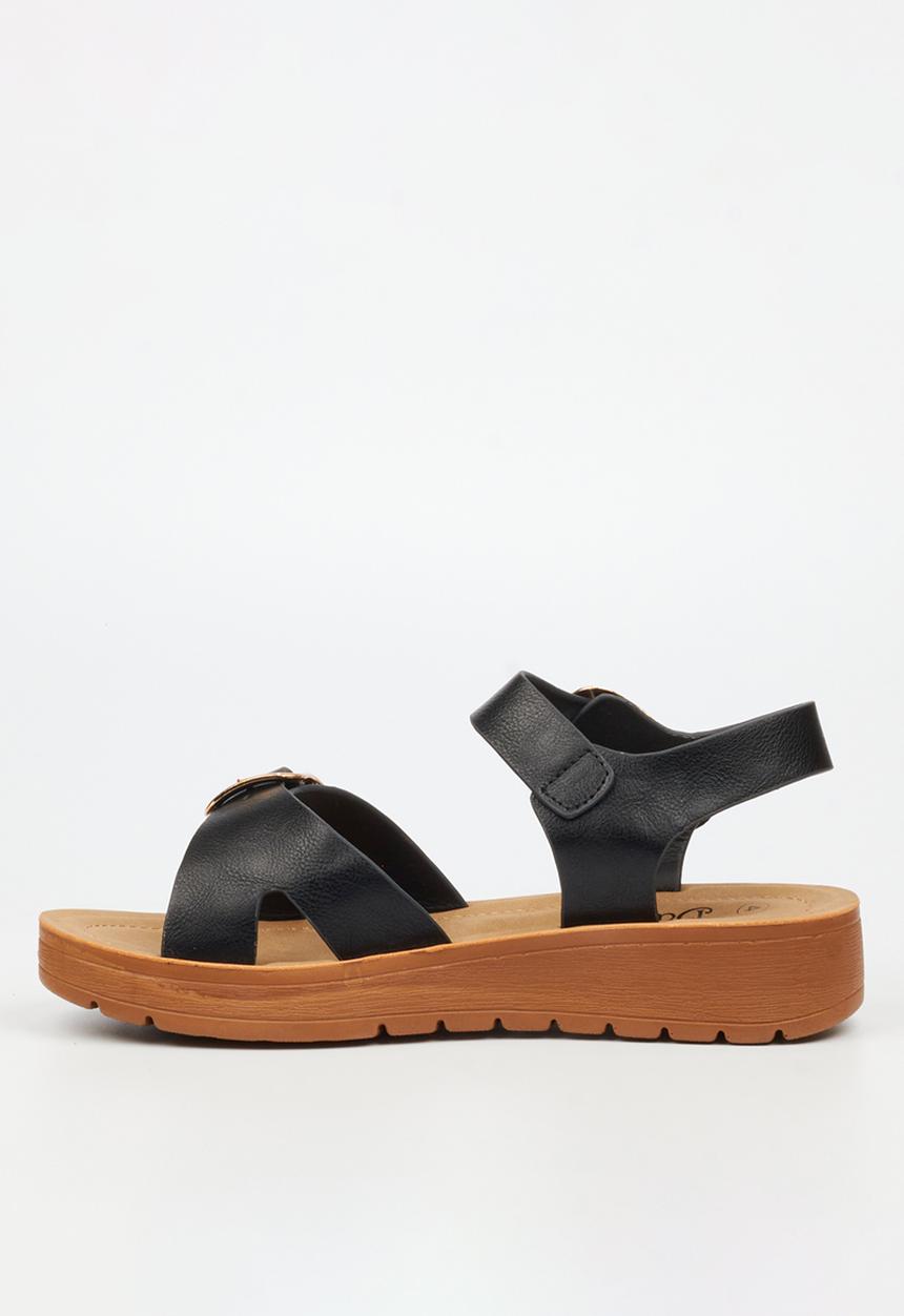 Butterfly Feet - Xara 7 Open Toe Ankle Strap - Black
