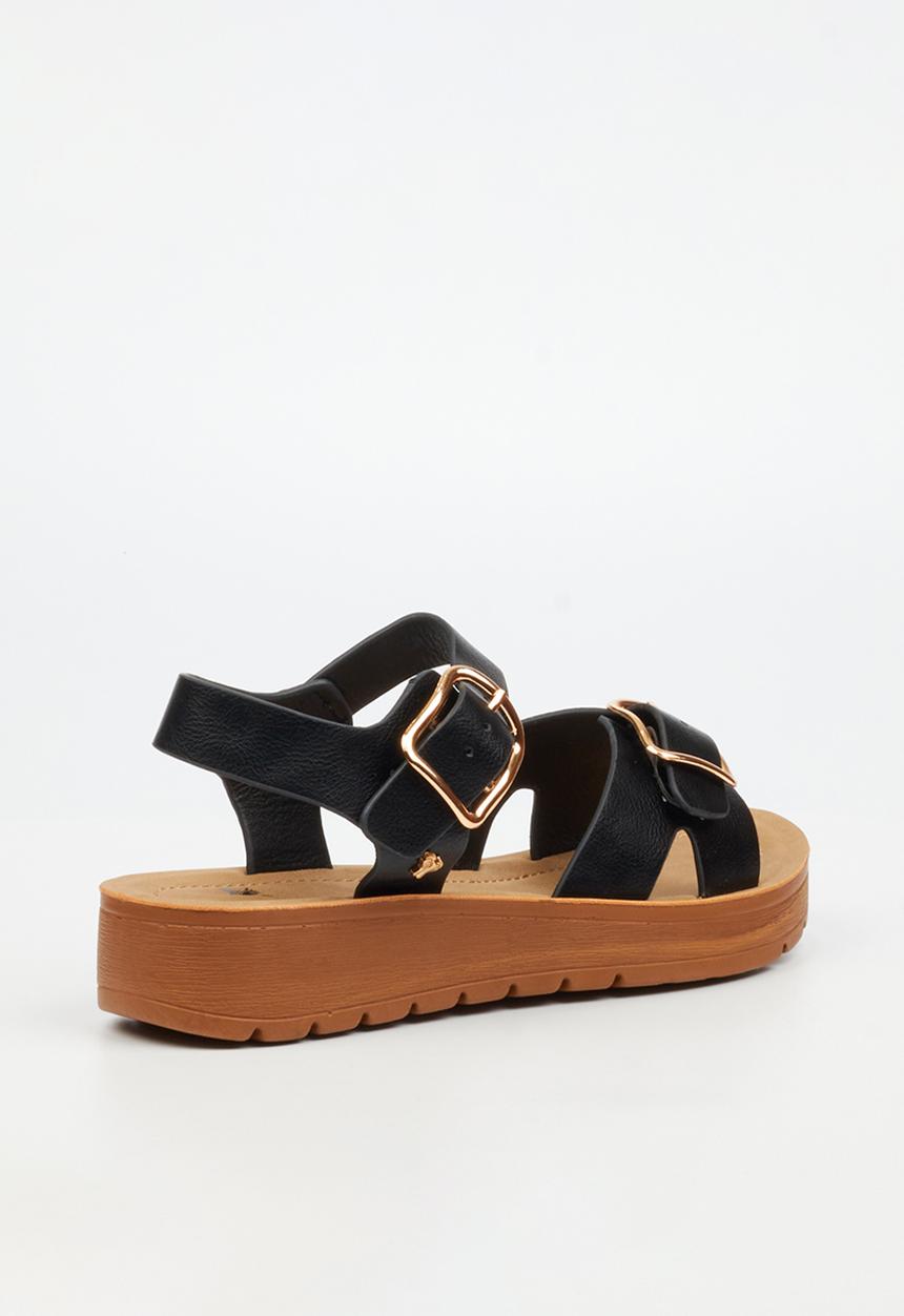 Butterfly Feet - Xara 7 Open Toe Ankle Strap - Black