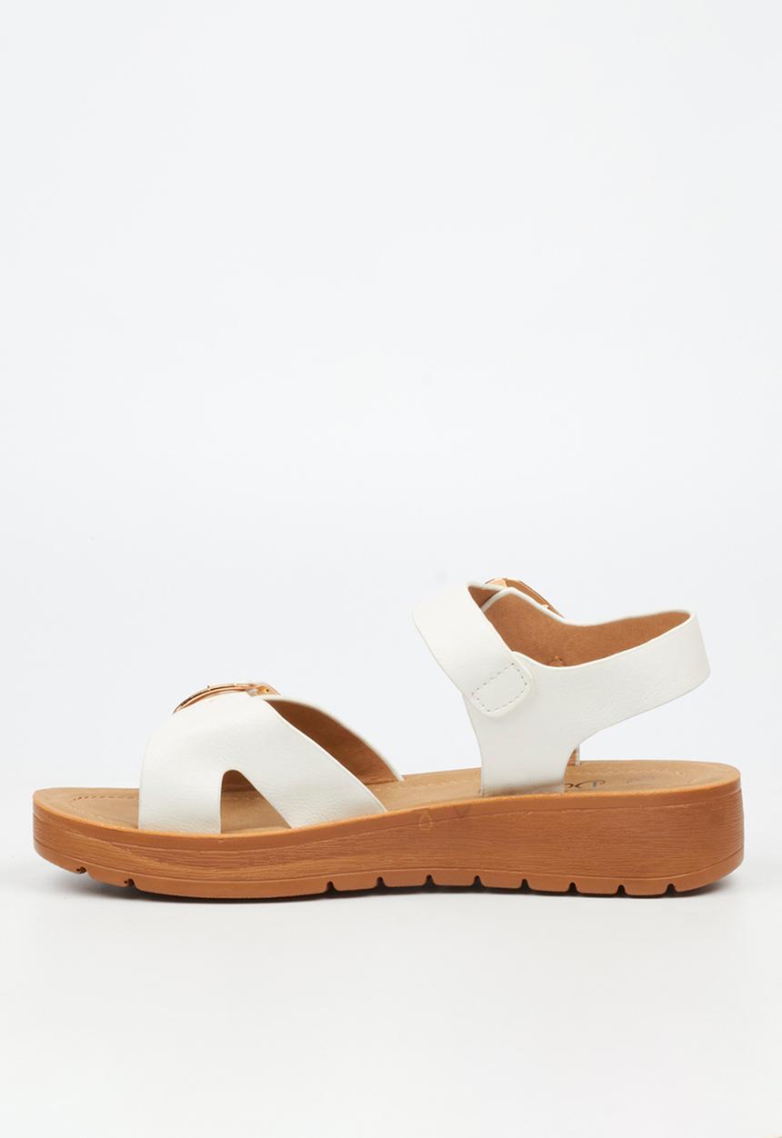 Butterfly Feet - Xara 7 Open Toe Ankle Strap - White