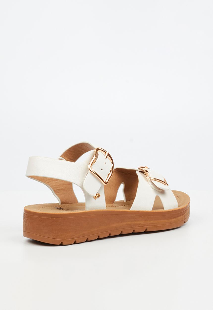 Butterfly Feet - Xara 7 Open Toe Ankle Strap - White