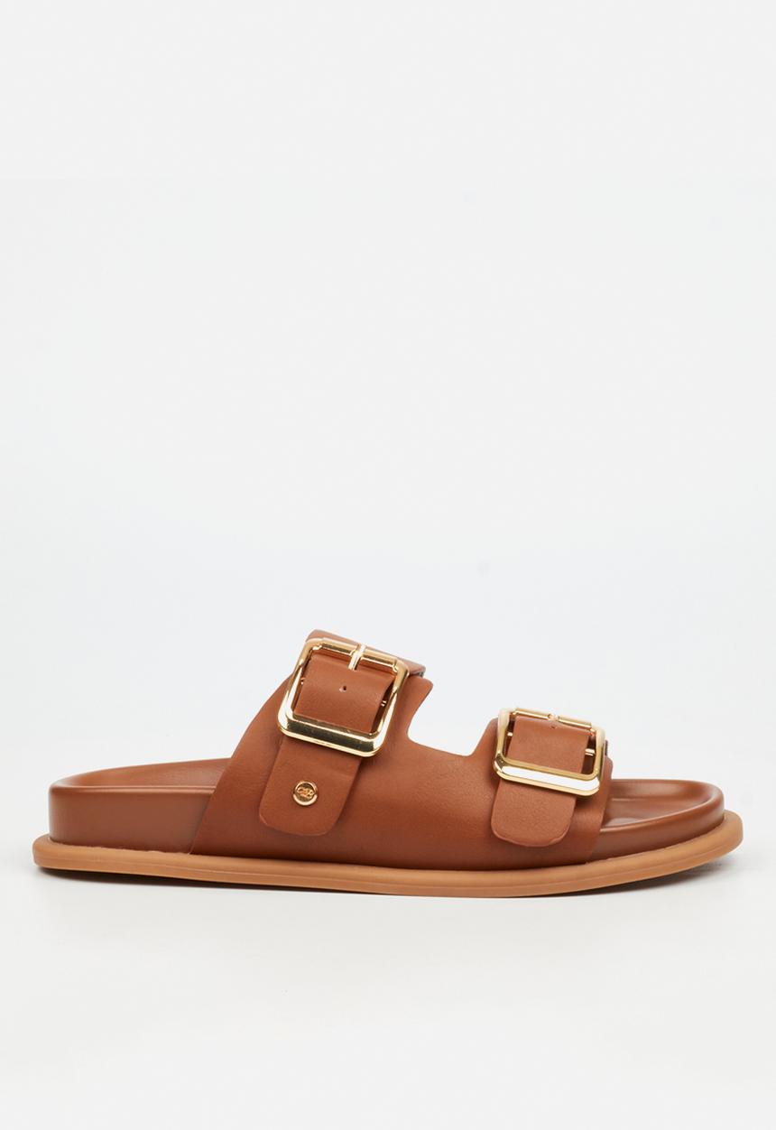 Miss Black - POLPETTA 3 Double Buckle Sandal - Tan