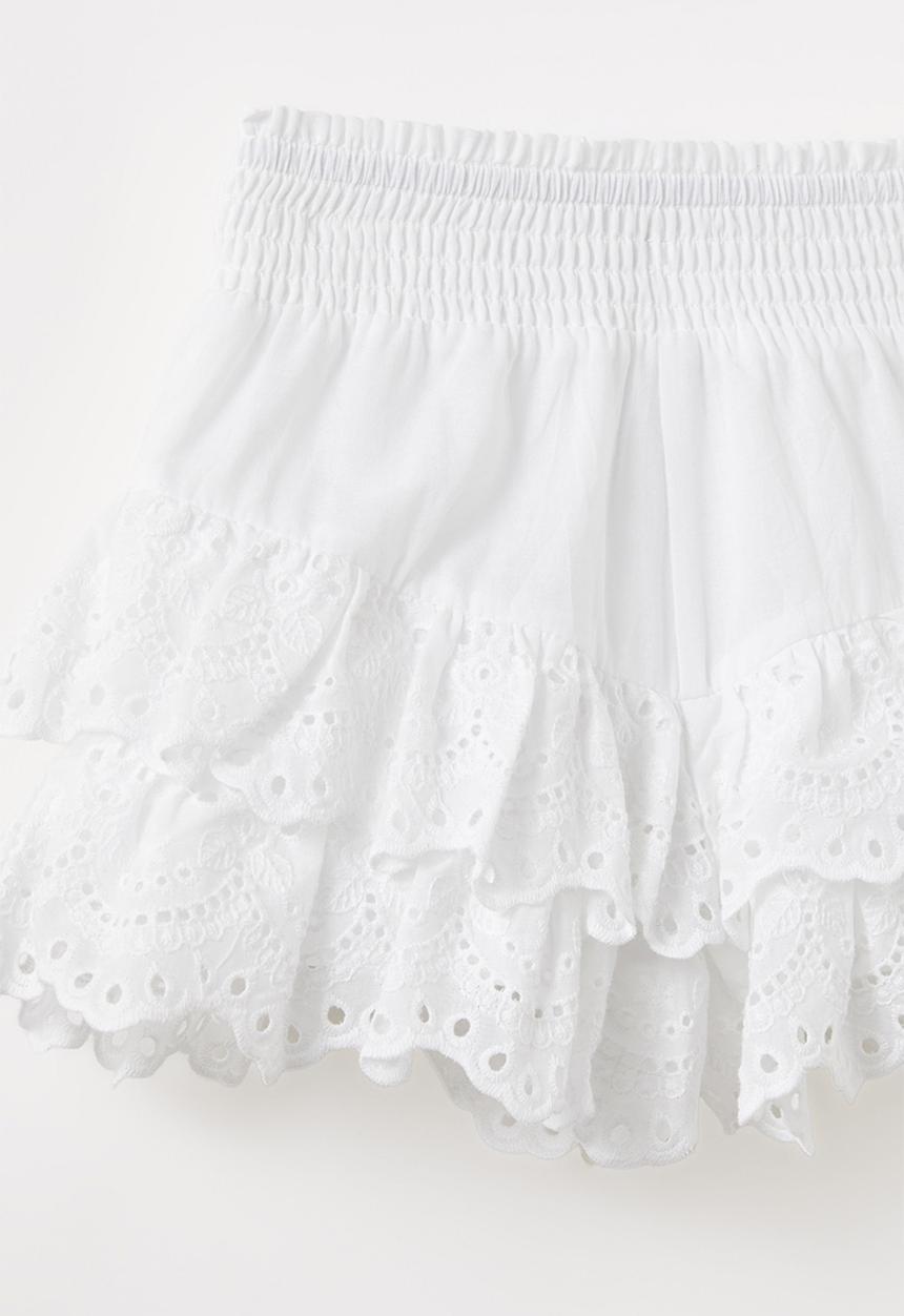 Cotton On - Belle woven frill short - white
