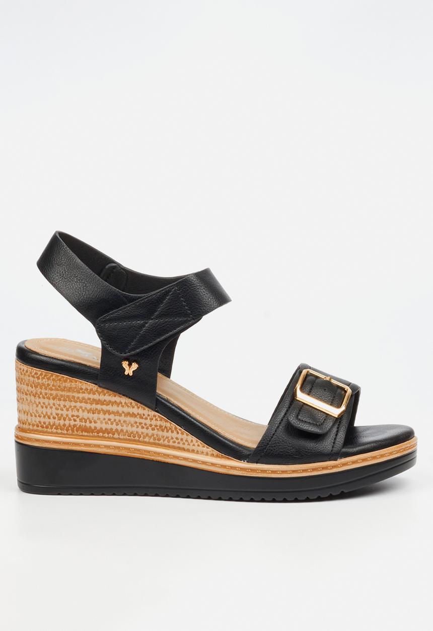 Butterfly Feet - Lyndi 1 Open Toe Ankle Strap - Black