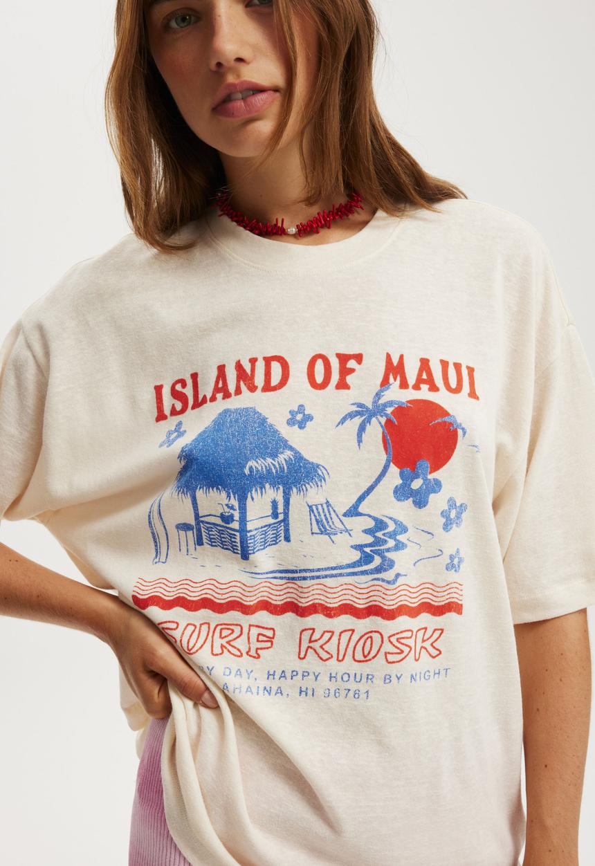 Cotton On - The boxy graphic tee - island of maui/coconut